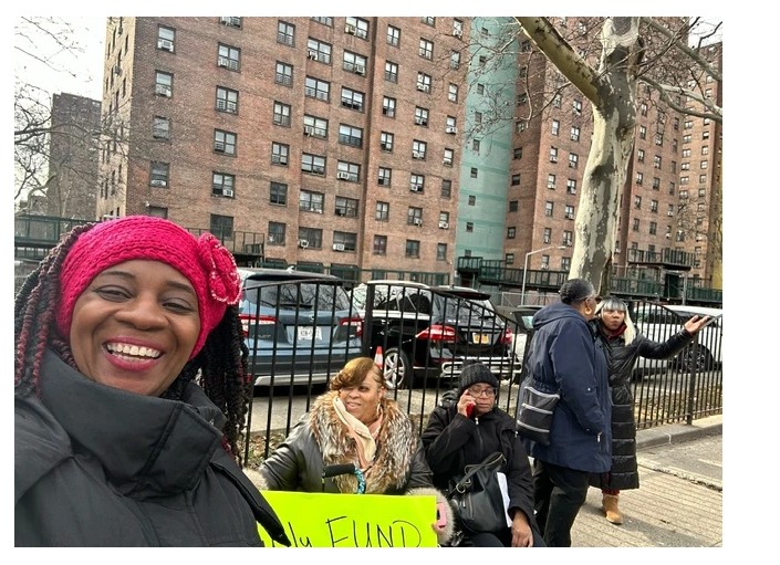 me and Ms. MacFarlane at Get Your Hands off our Homes Rally